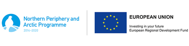 Logos european union, norhtern periphery and artic programme